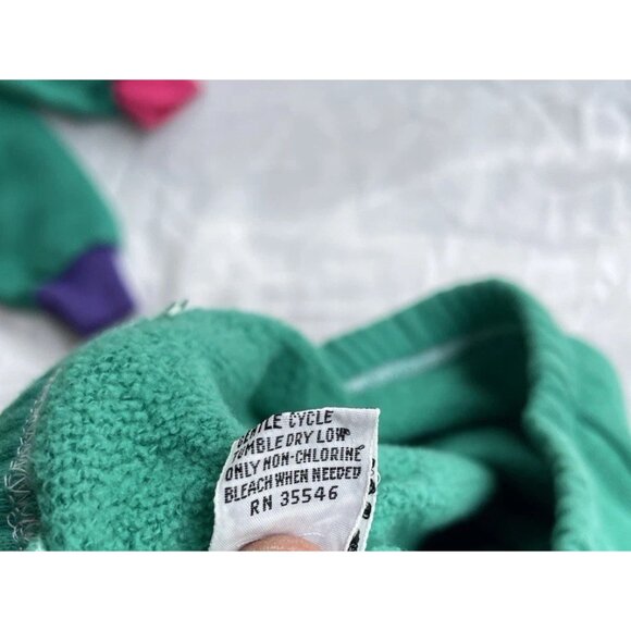 Vintage Trend Basics 1980 Girls Babies New Born Sz 18 Months Outfit Green Pink - Picture 16 of 16